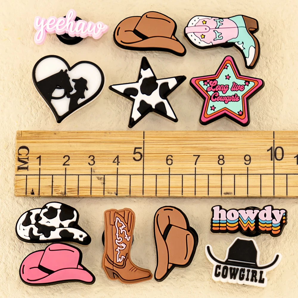 1 stücke PVC Western-Stil Cowboy Cowgirl Stil Schuh Charms für Frauen Männer Schuh zubehör Dekorationen Pins für Clog Schnalle Geschenke – Detail 3