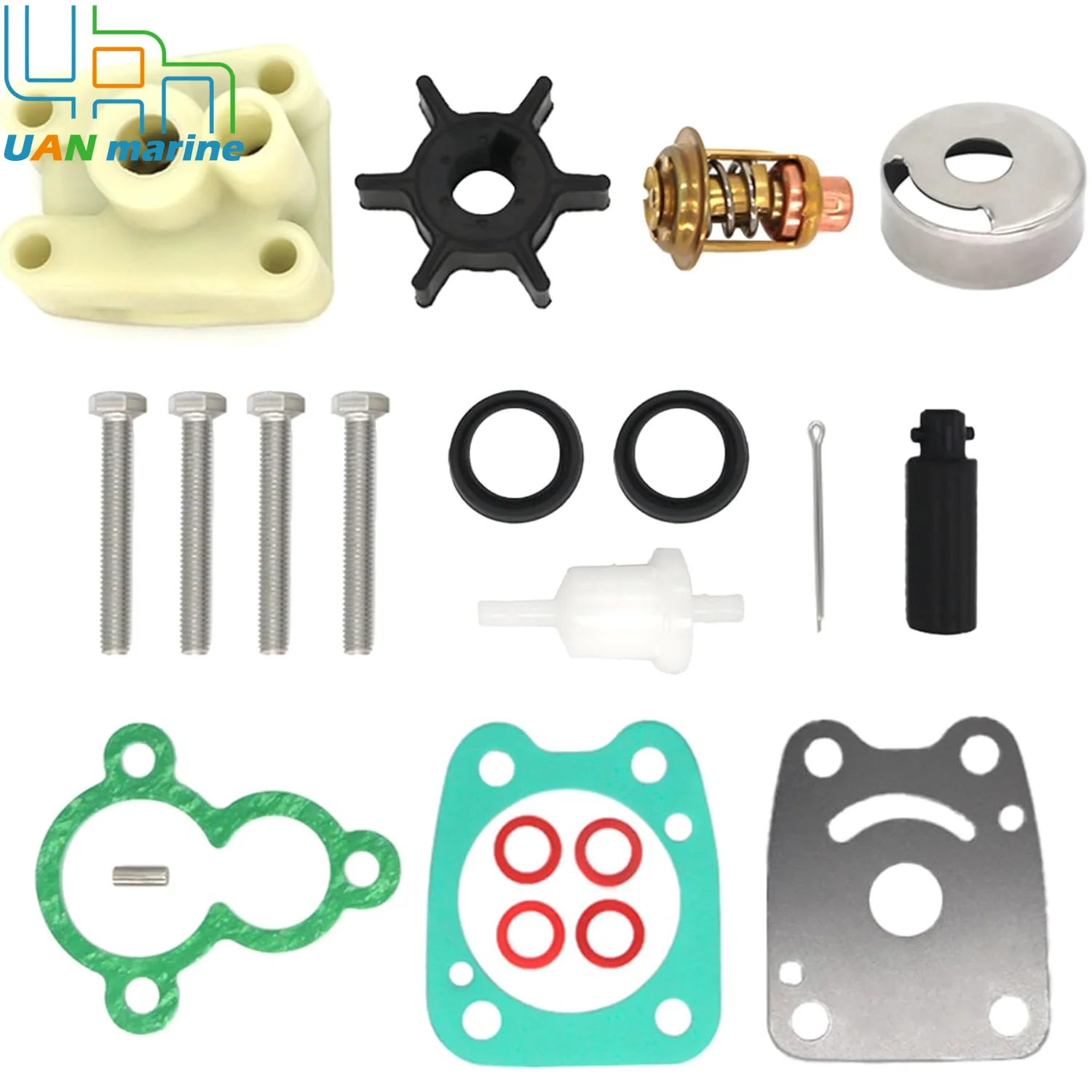 

For Yamaha 100 Hour & 300 Hour Service Maintenance Kit 4HP F4A 1998-2009 Outboard with Thermostat Fuel Filter