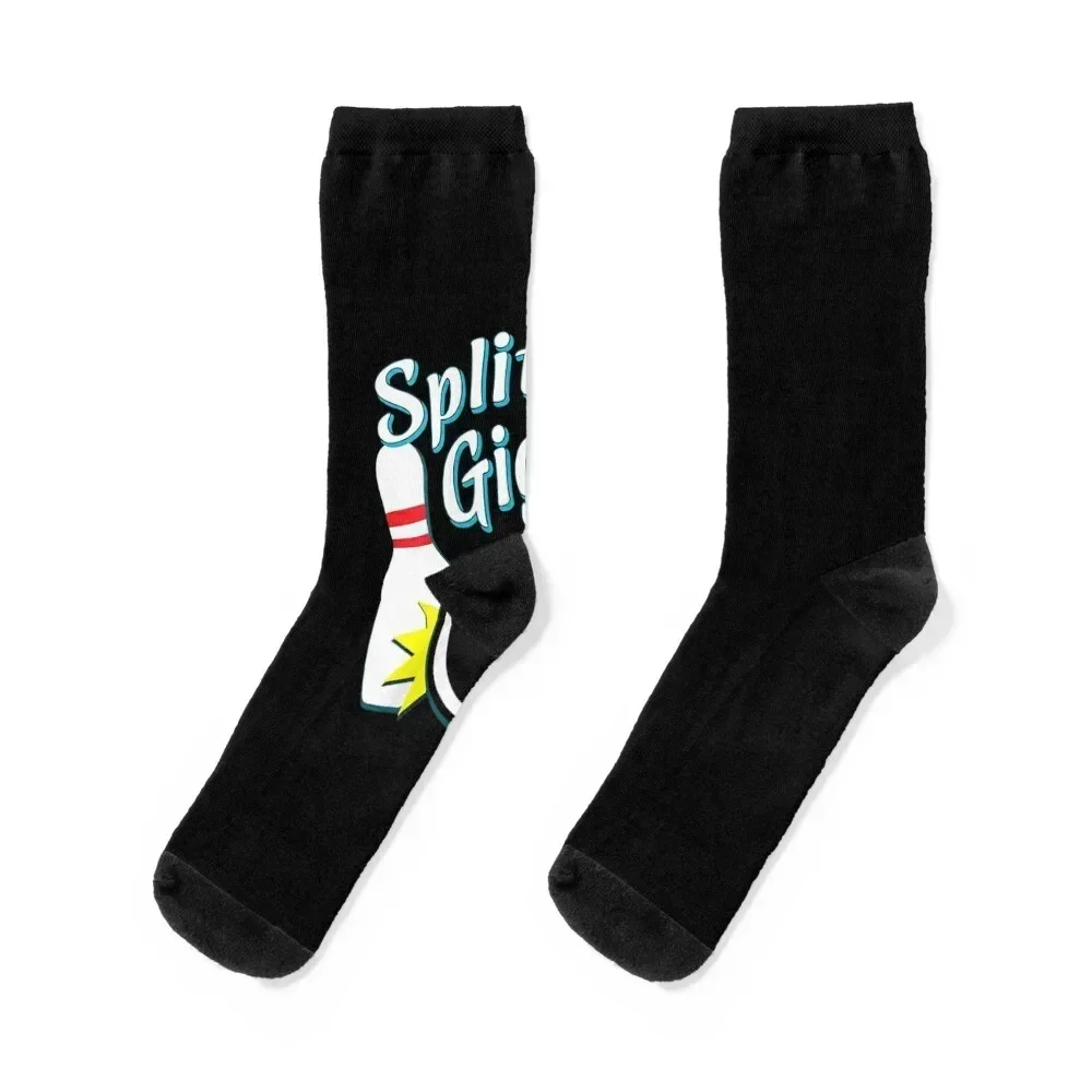 Womens Ladies Bowling Eam Splits 'N Giggles V-Neck Socks aesthetic sport sports stockings funny gifts Socks Female Men's