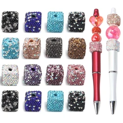 5pcs Square Rhinestone Beads Color Spacer Clay Crystal Charm Bead for Jewelry Making DIY Phone Chains Bracelet Beaded Materials