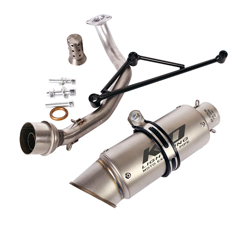 For Yamaha GY6 125CC 150CC Scooter Exhaust Kit Front Header Pipe Stainless Steel Black Muffler Slip On 51MM  System With Bracket