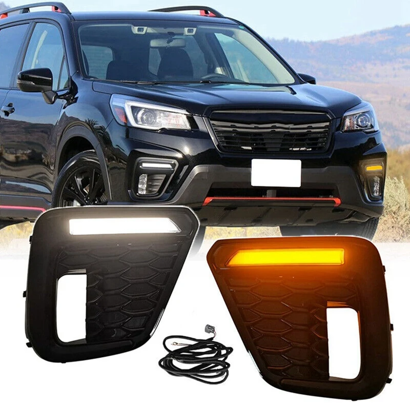 

For Subaru Forester 2019-2021 Car LED Daytime Running Light Turn Signal DRL LH RH