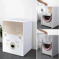 Cute Bear Printed Washing Machine Cover Top Dust Protection Waterproof Case Cover Loading/Front Loading Washing Machine Covers