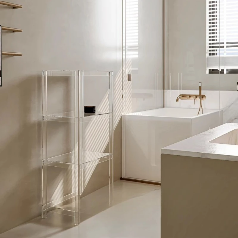 

Acrylic Shelf Bathroom Toilet Floor Display Shelf Toilet Shower Transparent Waterproof Premium