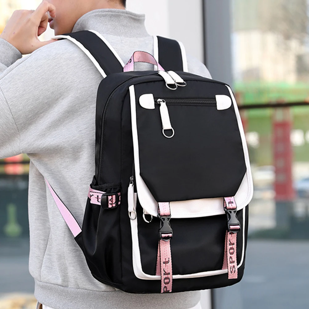 

Fashion Casual Backpack with USB Charge Port Laptop Bag Boys Girls Students for Camping Travel