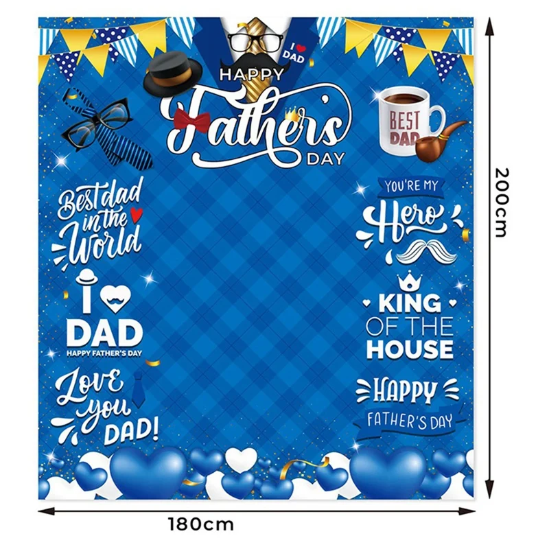 180X200cm Father's Day Single Side Photo Backdrop Father's Day Portable Multi-Functional Photo Backdrop Backdrop