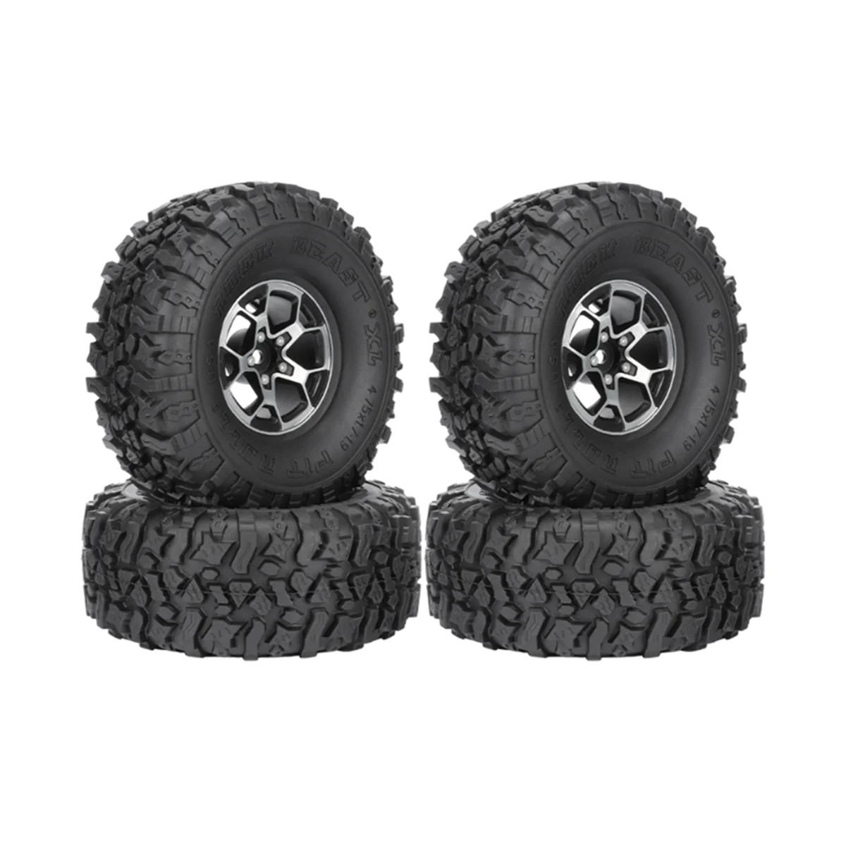 

4Pcs 120mm Metal Heavy Duty 1.9 Beadlock Wheel Rim Tire Set for 1/10 RC Crawler Car Axial SCX10 TRX4 D90 Redcat