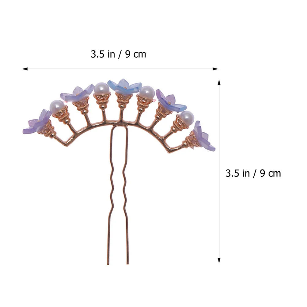 

Purple Flower Hair Chopsticks Elegant Bridal Accessories Wedding Brides Long Hair Vintage Pins Hanfu Hairstyles Sturdy