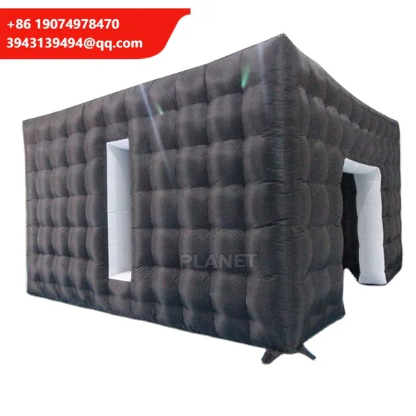 

Custom Size Large Cube Tent Inflatable Cube Event Tent With Led Light For Sale