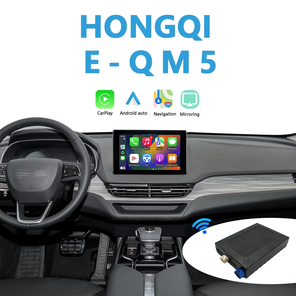 HONGQI EQM5 E-QM5 Apple CarPlay Module Wireless Android Auto Reverse 360 Camera Interface iPhone Mirroring