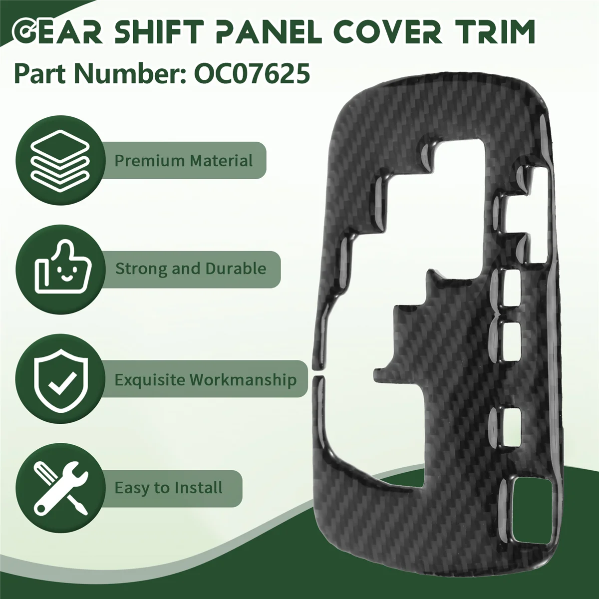 AT77 สําหรับ Toyota HILUX 2015-2021 คาร์บอนไฟเบอร์เกียร์รถเกียร์ SHIFT PANEL จัดแต่งทรงผมรถภายในรถ