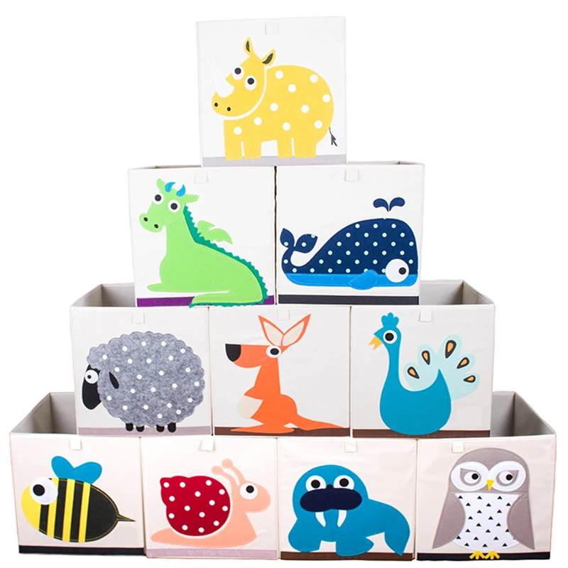 

Cartoon Animal Storage Bin For Children Toy Collect Storage Box Canvas Organizer