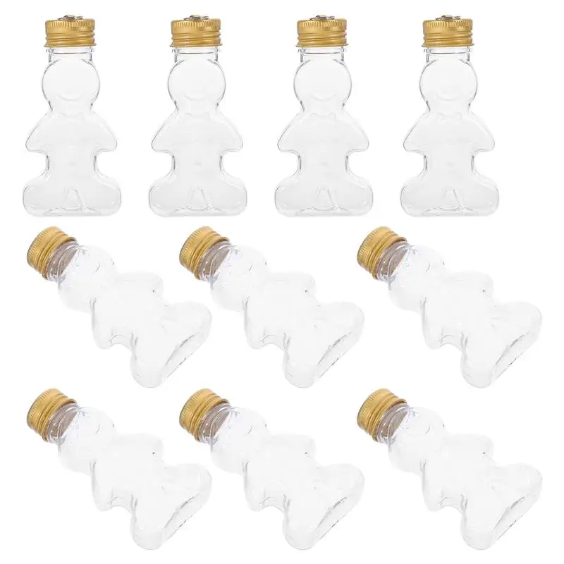 10pcs Gingerbread Bottles Christmas Tree Pendant Transparent Bottle Empty Refillable Bottle Candy Bottle Christmas Tree Pendant