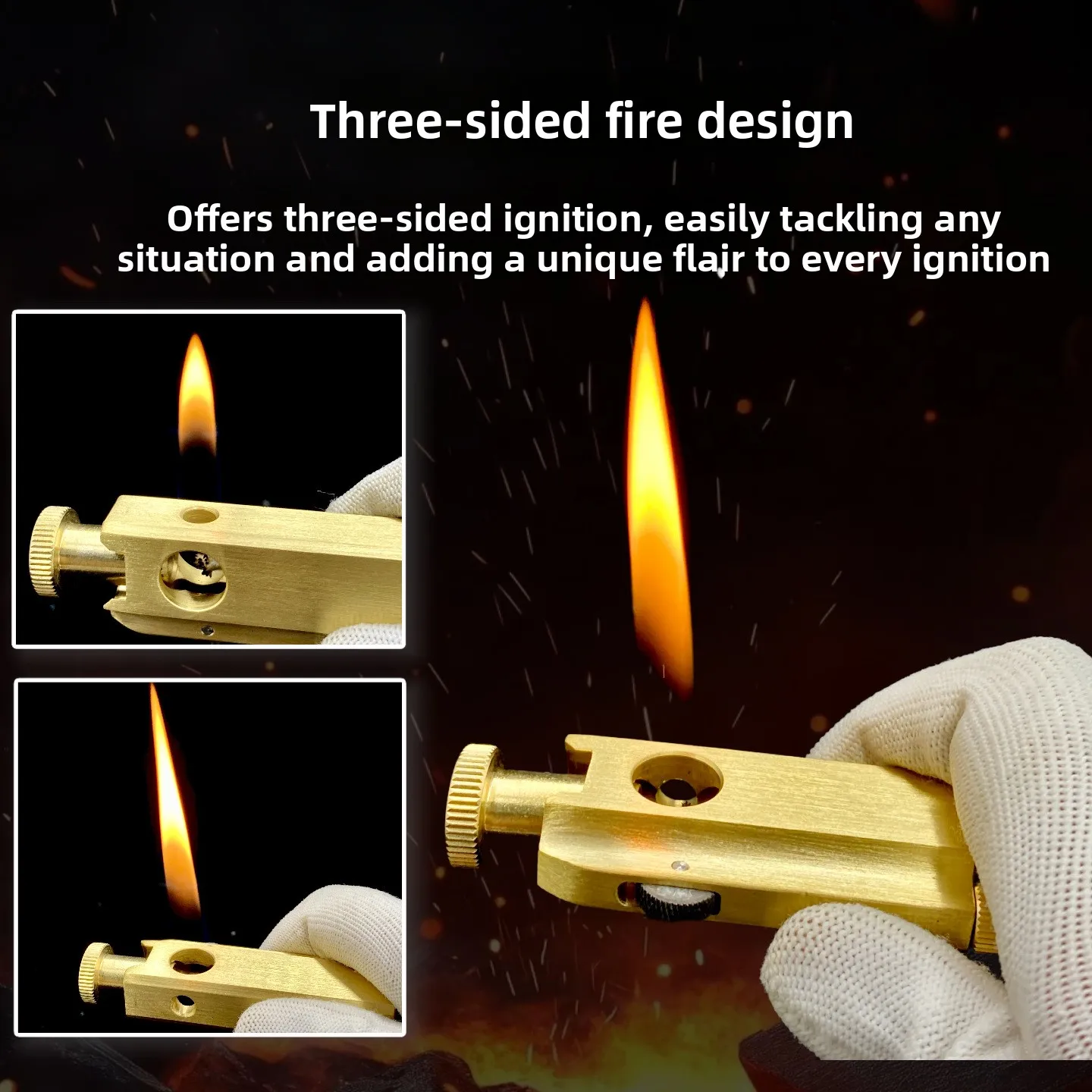 Brass Cap Pipe Lighter, Oil Machine, Three-hole Fire Creative Retro Durable Collectible Gift for Men