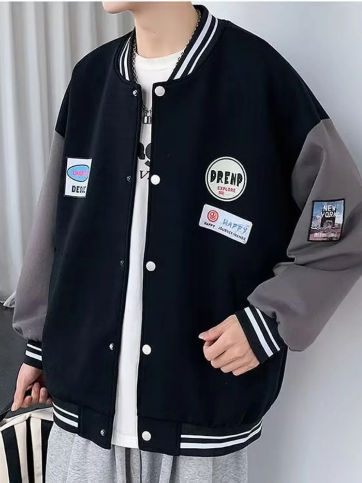 

Весенне-осенний американский бейсбольный джет, мужская облегающая легкая верхняя одежда, модная уличная одежда, молодежный полиэстер