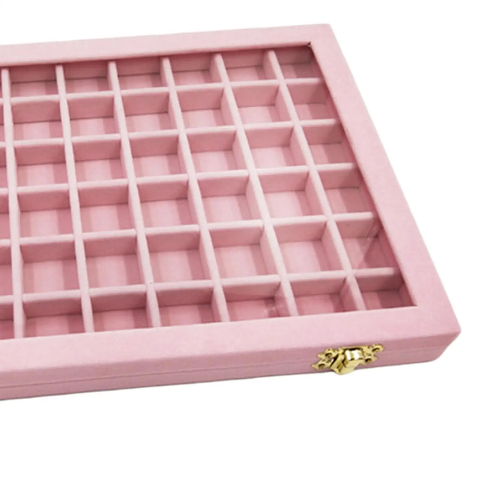 Caja superior de cristal de almacenamiento de cuentas de diamantes de pulseras de presentación de joyería de terciopelo