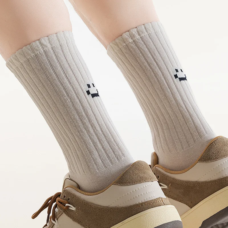 

Мужские носки со смайликом, хлопок, осень и зима, бесшовные, пригородные, до середины икры, эластичные, износостойкие, антипиллинг, спортивные