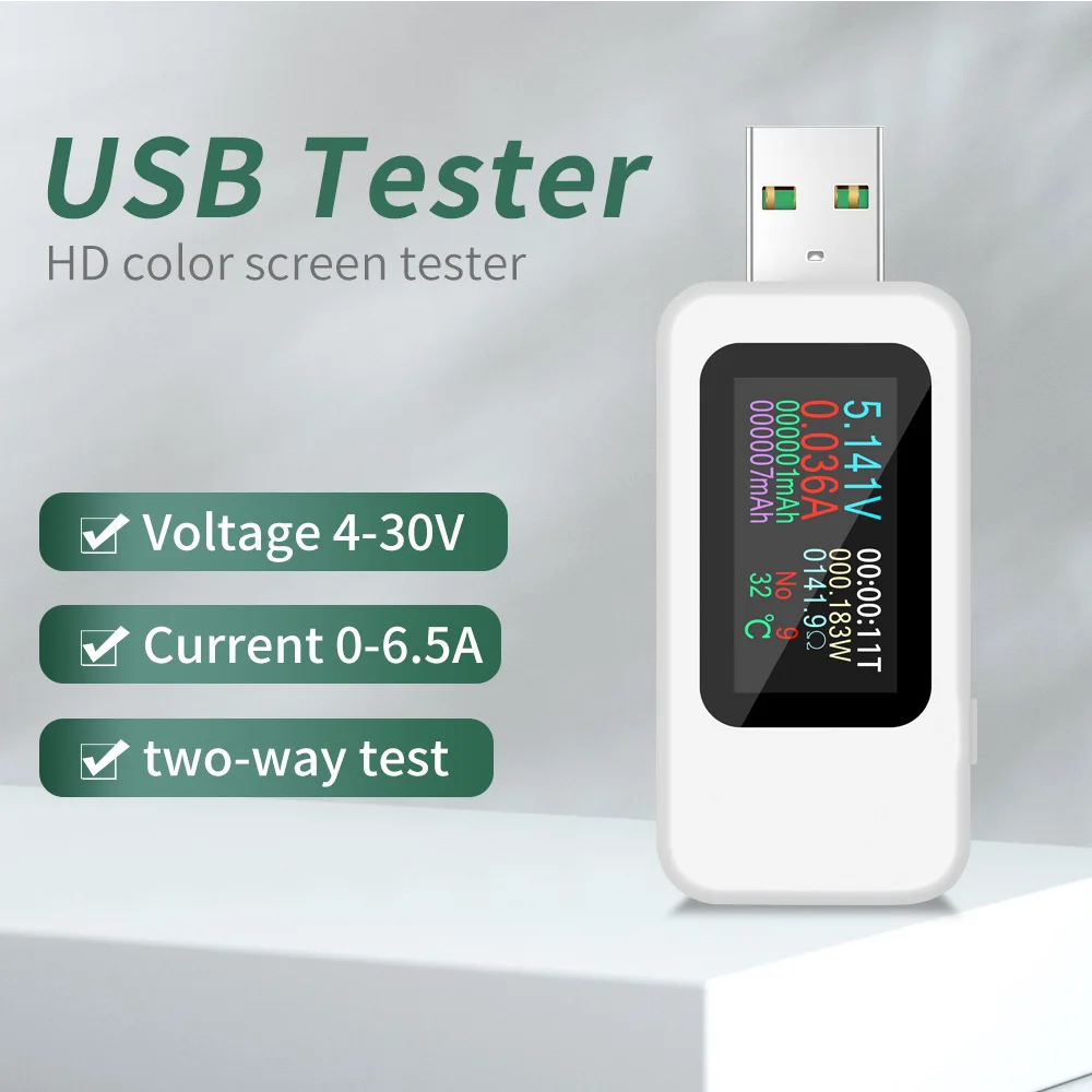 9/10 in 1 DC USB Tester Current 4-30V Voltage Meter Timing Ammeter Digital Monitor Cut-off Power Indicator Bank Charger 38%off