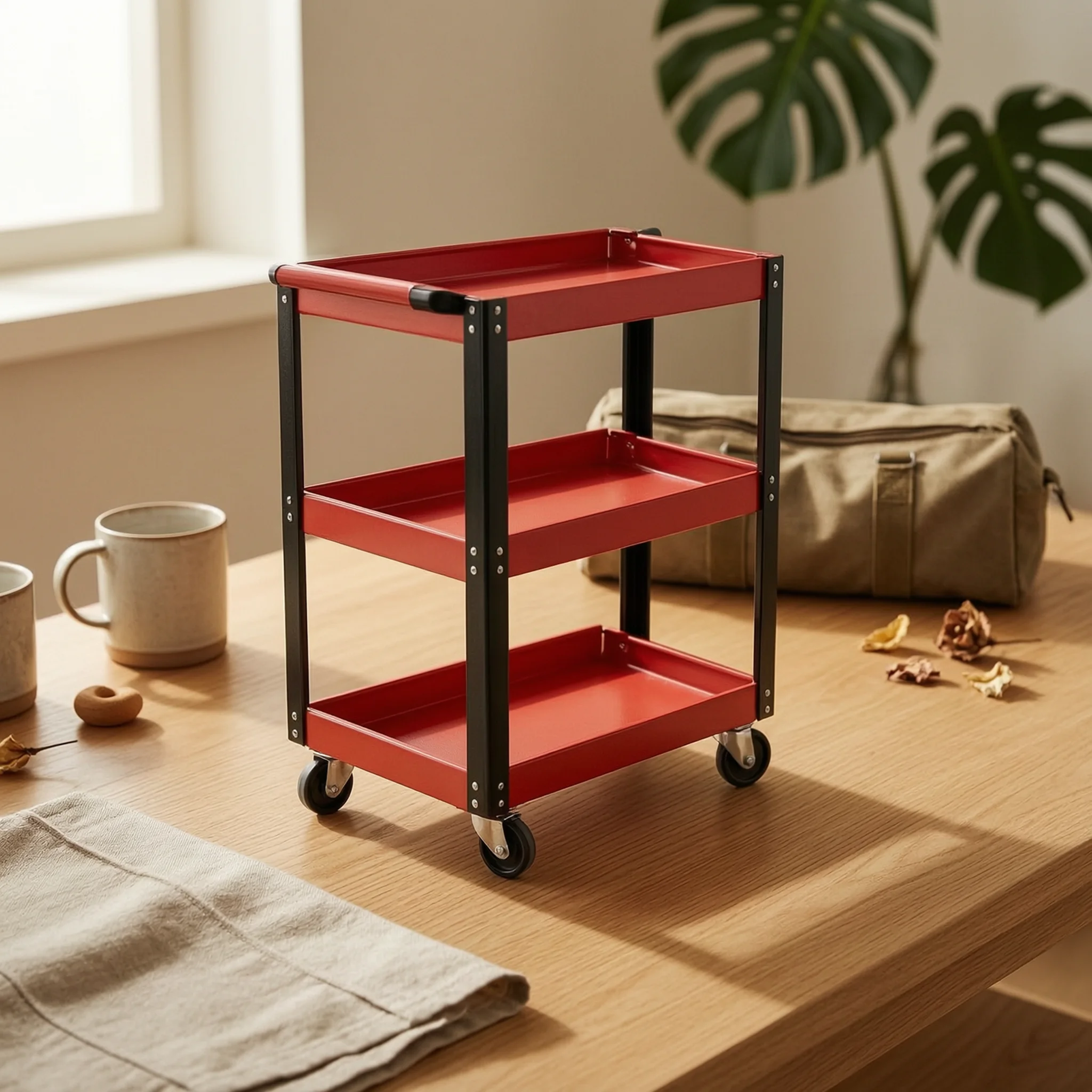 Rolling Tool Cart Heavy-Duty Mobile Storage Cart Multipurpose Sturdy for Mechanics, Garage, Workshop