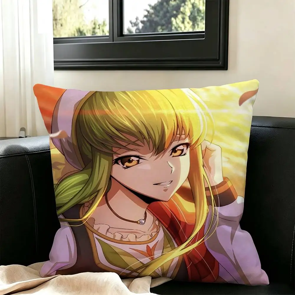C-Code Geass-ss  Pillow Case Square Double-Sided Sofa Cushion Cover Bedroom Bedside Pillow