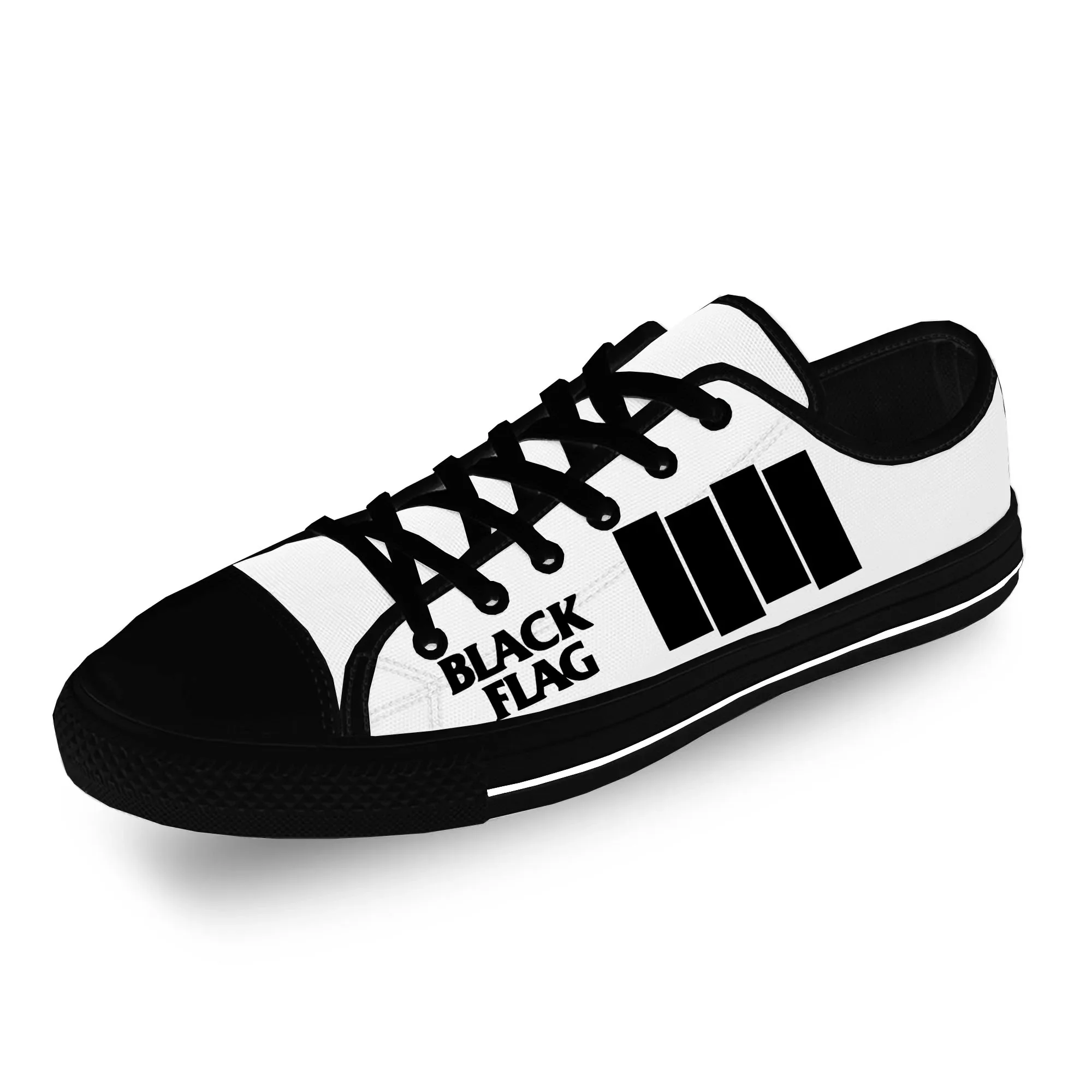 BLACK FLAG Rock Band Low Top Sneakers uomo donna adolescente scarpe Casual scarpe da corsa in tela stampa 3D scarpe leggere firmate