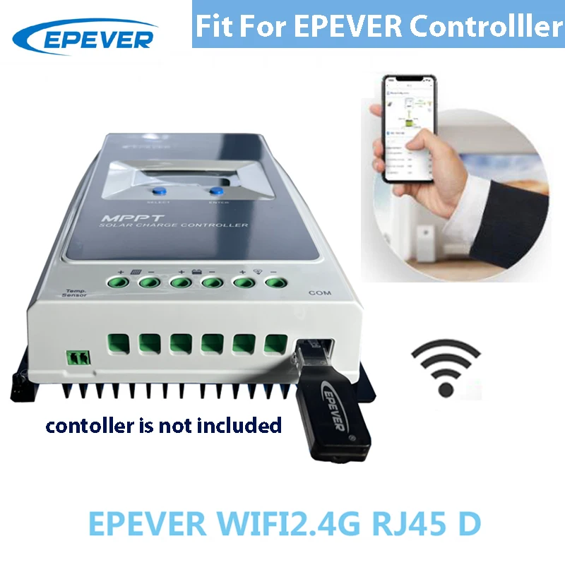 

EPEVER WiFi Adapter for MPPT Solar Charge Controller EPEVER WiFi2.4G RJ45 D Communication Monitoring by Mobile Phone App