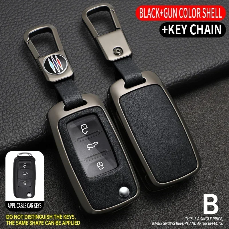 

2 3 Buttons Zinc Alloy +Tpu Car Key Case Cover for VW Golf Jetta for Skoda Yeti Superb Rapid Octavia for Leon Ibiza