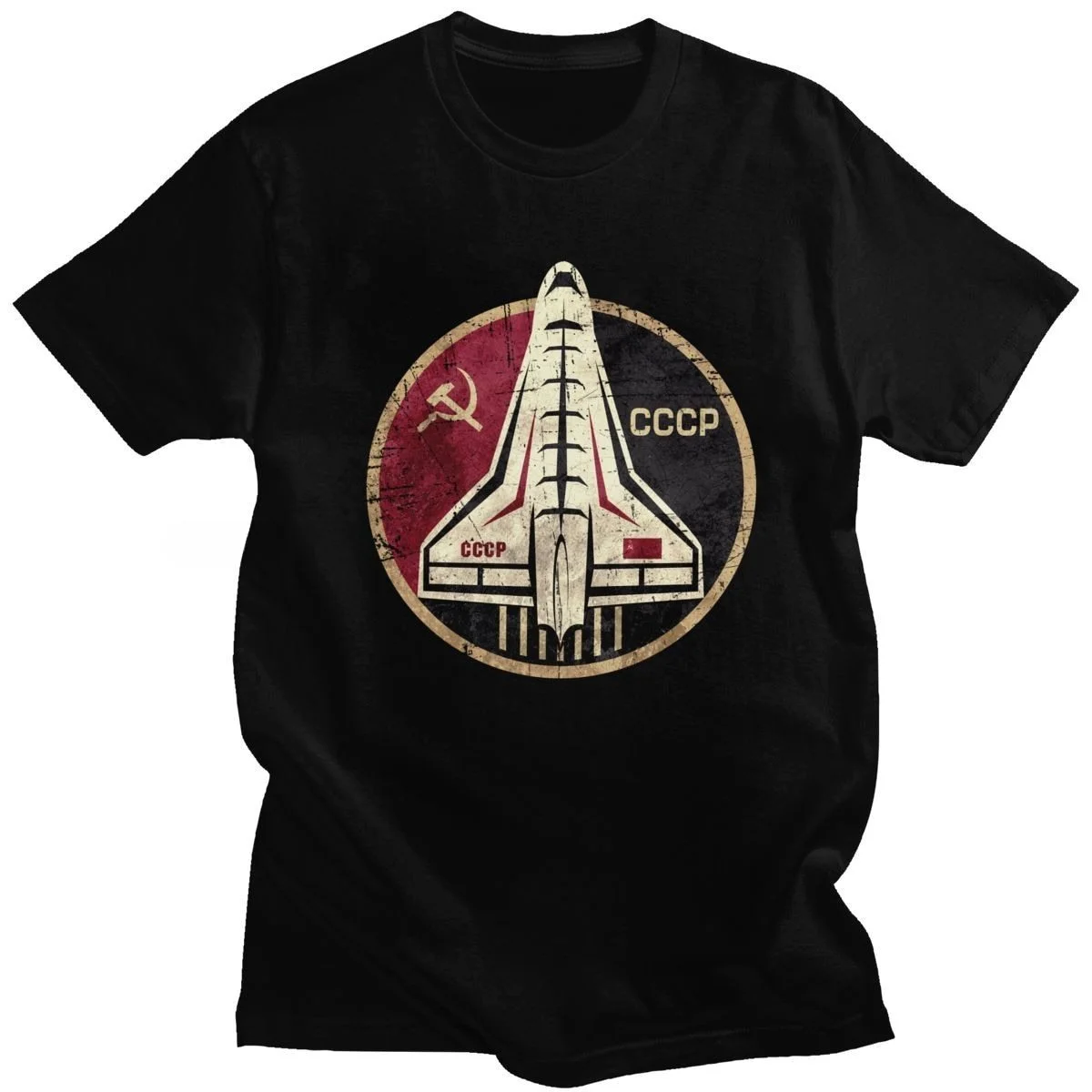 

Classic Vintage Cccp T Shirt Men Space Shuttle Emblem Tshirt Short Sleeve Ussr Rocket Investigation Summer Tshirts Cotton Tee