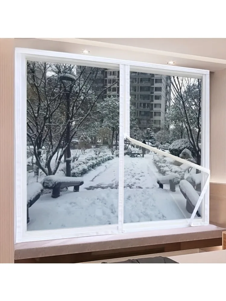 Rideaux chauds d'hiver, fenĂȘtres scellĂ©es isolĂ©es coupe-vent, rĂ©sistantes au froid et isolĂ©es, fenĂȘtres d'Ă©cran, ombrage, isolation phonique