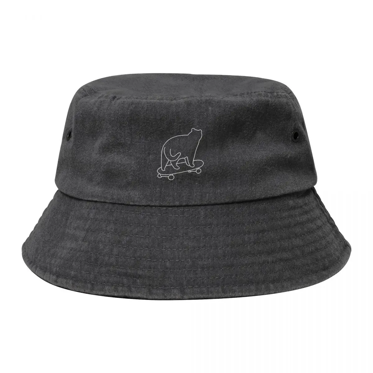 

sk8r cat (white) Bucket Hat Streetwear Hat Man For The Sun Thermal Visor Golf Men Women's