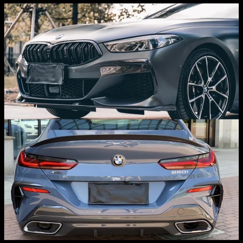 For BMW 8 Series Gran Coupe G16 2019-2024 Dry Carbon Fiber Front Lip Rear Diffuser Body Side Skirt Trunk Wing Spoiler Kit Refits