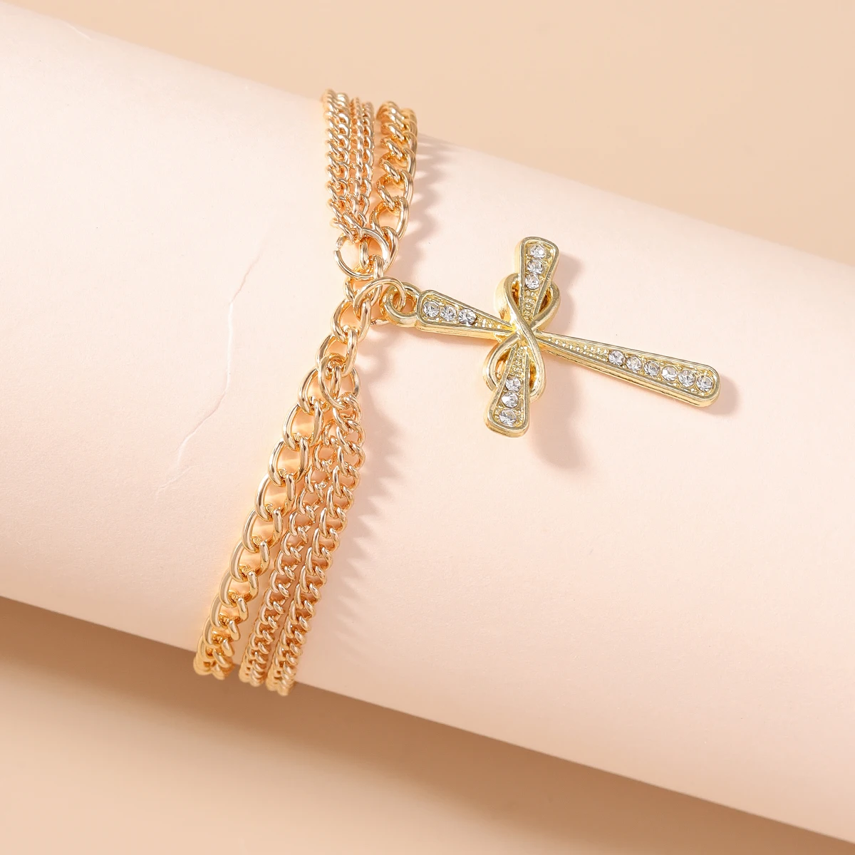 Aihua Boho Gold Silber Farbe Quaste Kette Kreuz Fußkettchen Für Frauen Barfuß Knöchel Auf Bein Armband Fuß Schmuck Geschenke – Detail 5
