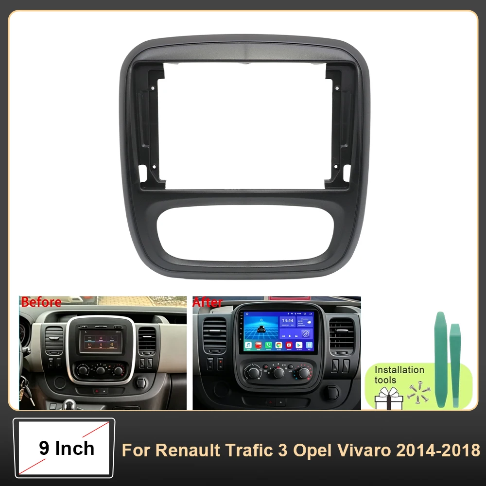 For Renault Trafic 3 Opel Vivaro2014-2018 2DIN Car Frame Fascia Adapter Canbus Box Decoder Android Radio Dash Fitting Panel Kit
