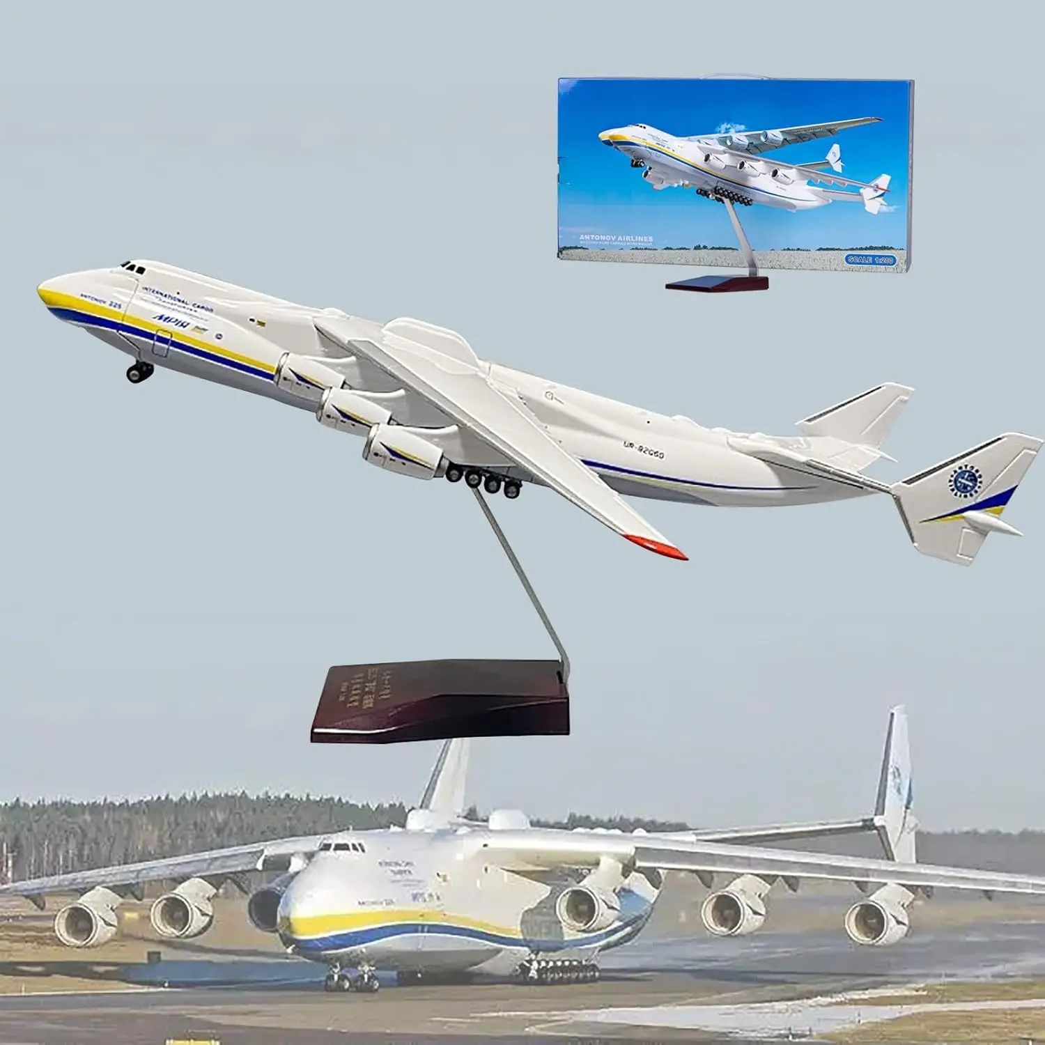 1/200 Scale Model 42CM Antonov AN-225 Mriya Transport Aircraft Souvenir Airplane Resin Simulation Replica Enthusiast Display view 2