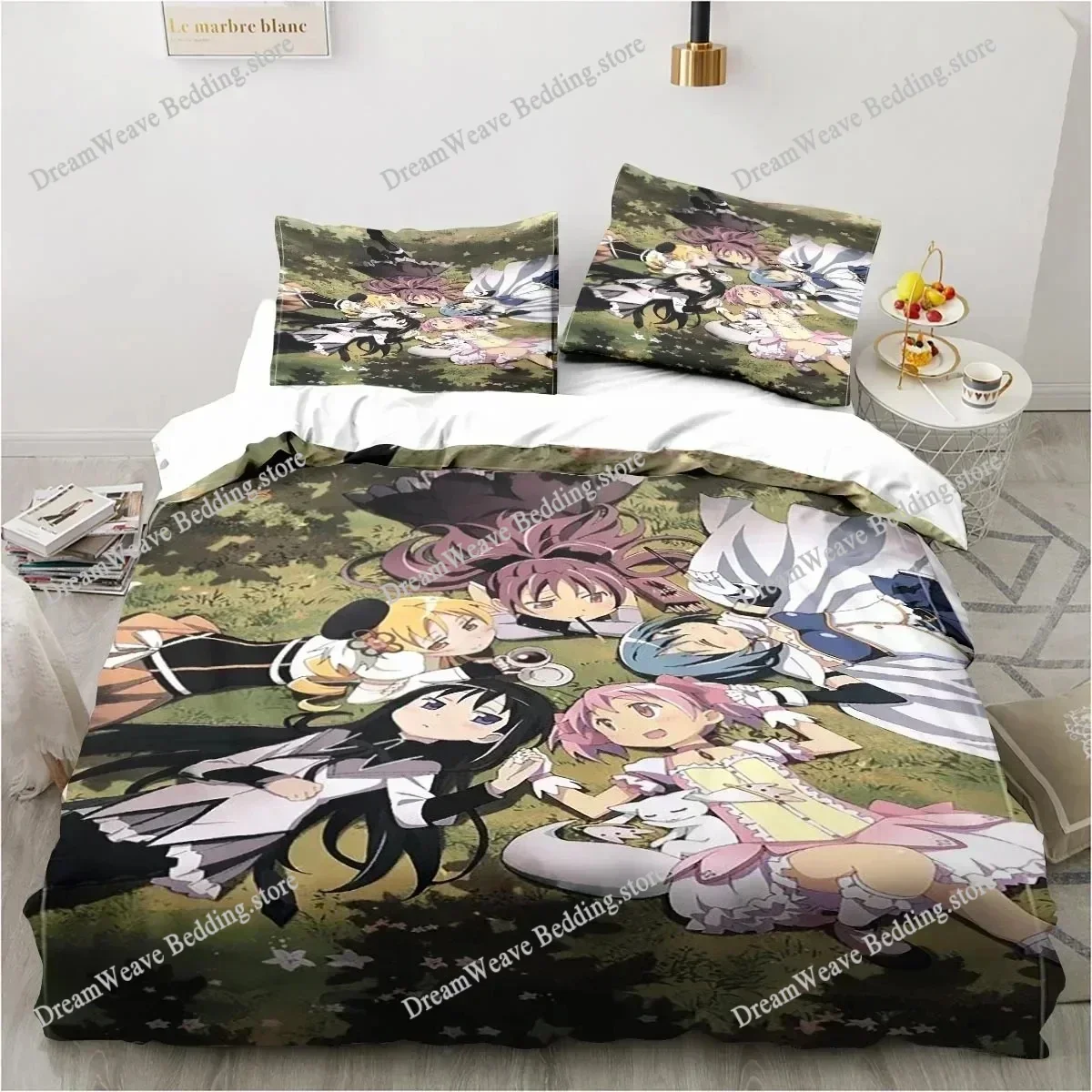 Luxury Gift Cartoons Puella Magi Madoka Magica Cover Duvet Cover Pillow Case Girl Polyester Bedding Set King Queen Twin Size963