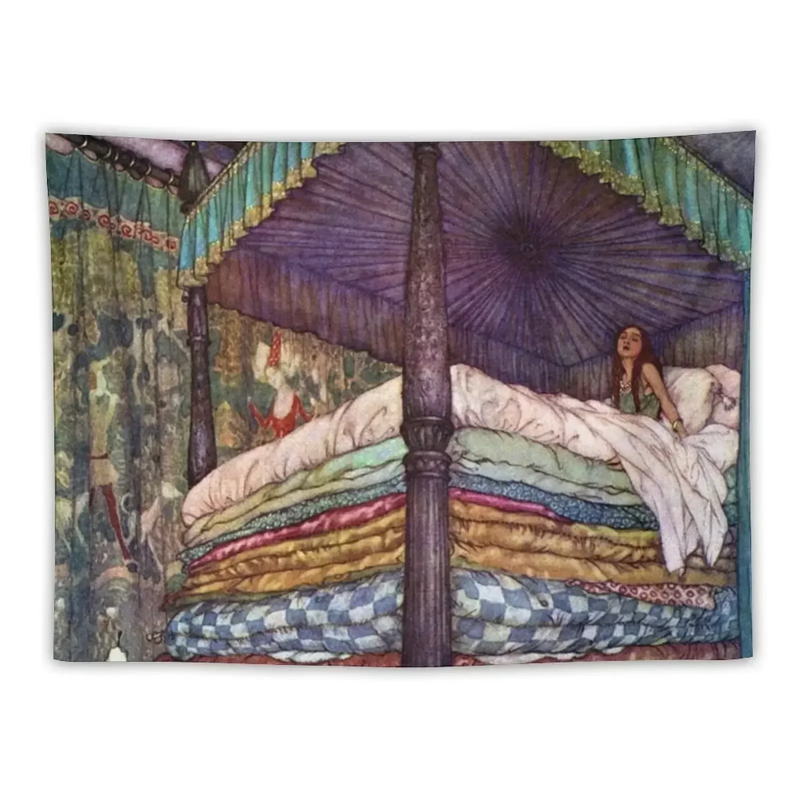 

Princess and the Pea by Edmund Dulac Tapestry On The Wall Decor Home Tapestry