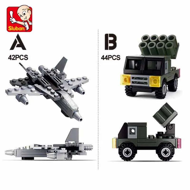 Sluban Building Block Toys Mini Builder Set City  B0592/B0593/B0595/B0596 Excavator Police Fire Control Compatbile With Leading