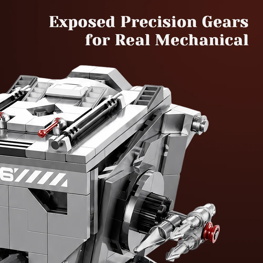 Sci-fi Walking Robot Building Blocks Set 508PCS, Item No.33134, Premium Small ABS Bricks, 360° Rotatable Head & Exposed Gear Mechanical Structure, DIY Assembly Mecha Model, Desktop Display Decor, Great Holiday & Birthday Gift for Teens Adults