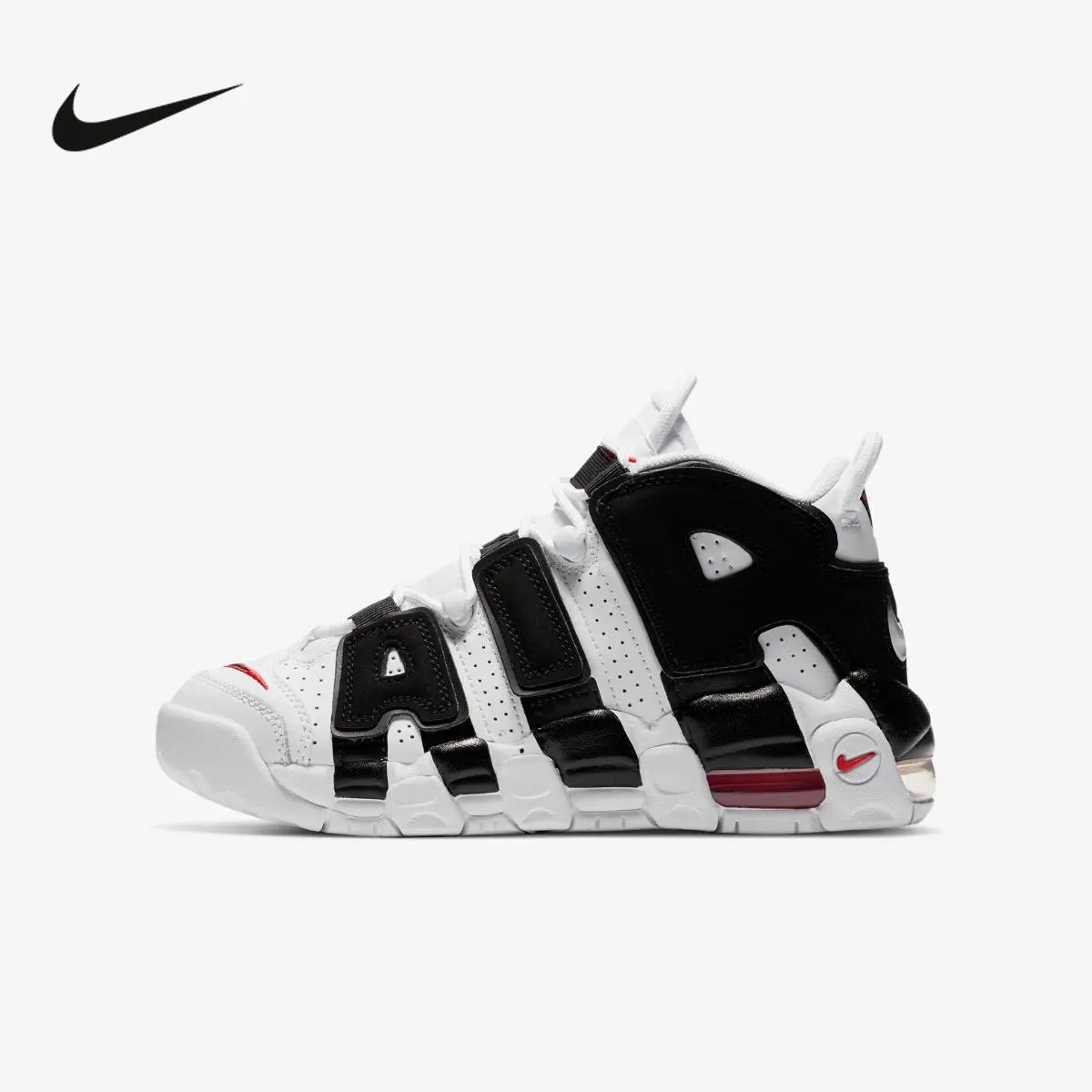 Nike 415082-105 High Top Sneakers Leather Synthetic Fabric Air Cushion Rubber Outsole Elastic Strap Boys Girls Casual Shoes
