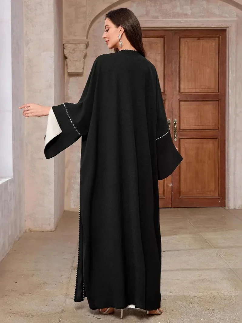 عباية نسائية كارديجان بأكمام مقسمة فساتين أنيقة مفتوحة رداء المغرب قفطان دبي رمضان عيد جلابية إسلامية عبايات #2