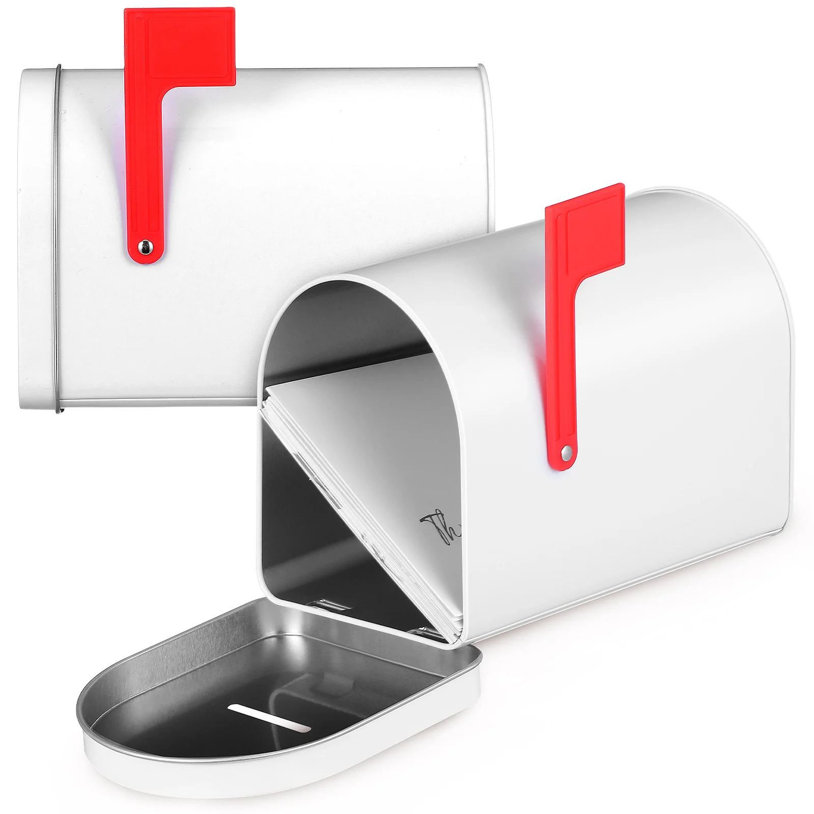 

2pcs Tinplate Mailbox Piggy Bank Candy Box Biscuit Storage Container For Kids Holiday Cookie Jar Metal Money Box