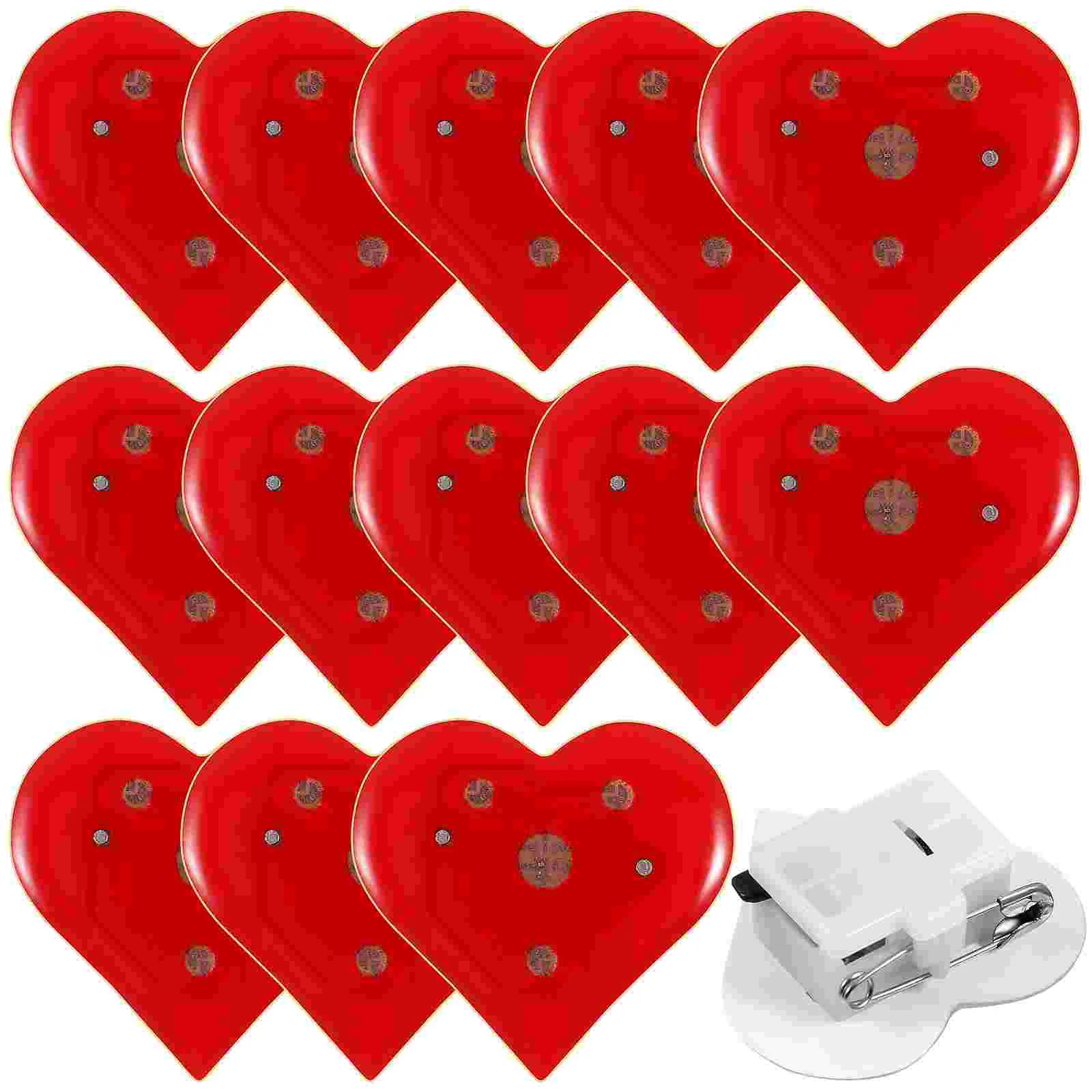 

20 Pcs Love Brooch Heart Breastpin Luminous Toys Bagged Valentine Pins Valentine's Day Mother Rechargeable Light Bulb