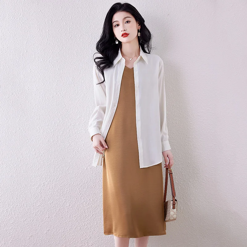 2025 Donne eleganti vestono sexy scollo a V senza maniche coreano allentato raso partito lungo abito nero casual abito a canotta Vestido Mujer