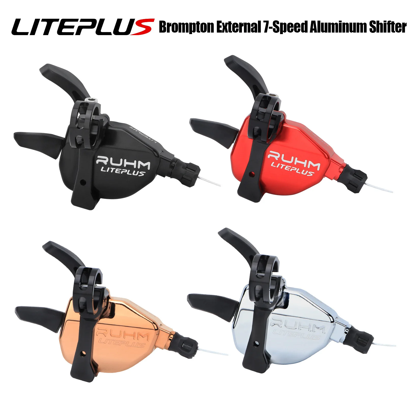 

LITEPLUS Shifter for Brompton Folding Bikes 7-Speed Aluminum Construction For Converting Brompton Folding Bike to 5-7 Speeds