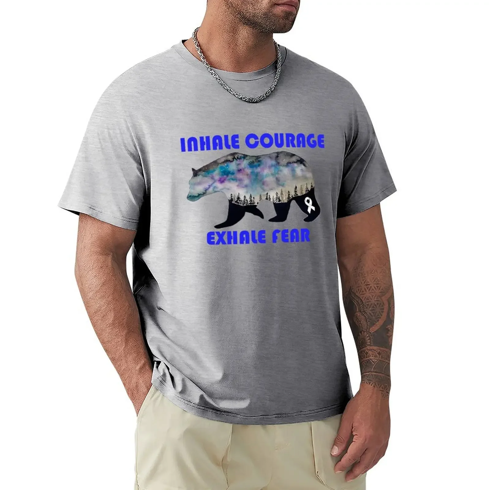 Inhale Courage Exhale Fear T-Shirt street wear animal prinfor boys shirts men