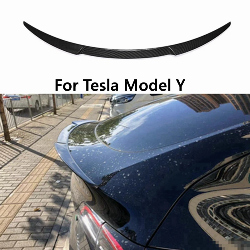 

For Tesla Model Y Carbon fiber Rear Spoiler Trunk wing 2017 - 2022 FRP Matte Forged carbon