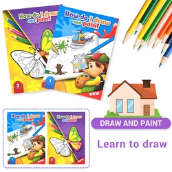 Draw And Color Baby Painting Coloring Book Simple Picture Books Children's Educational Painting Tools Kindergarten Graffiti Gift