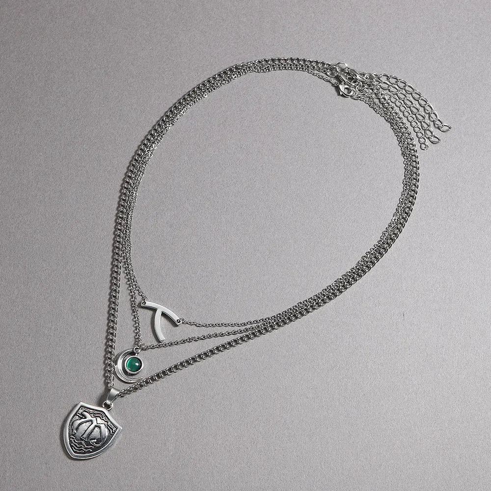 Hope Mikaelson Layered Legacies Necklaces Wishbone Crest Pendant Clavicle Chain Girl Cospaly Jewelry GIft 3 Necklace Set