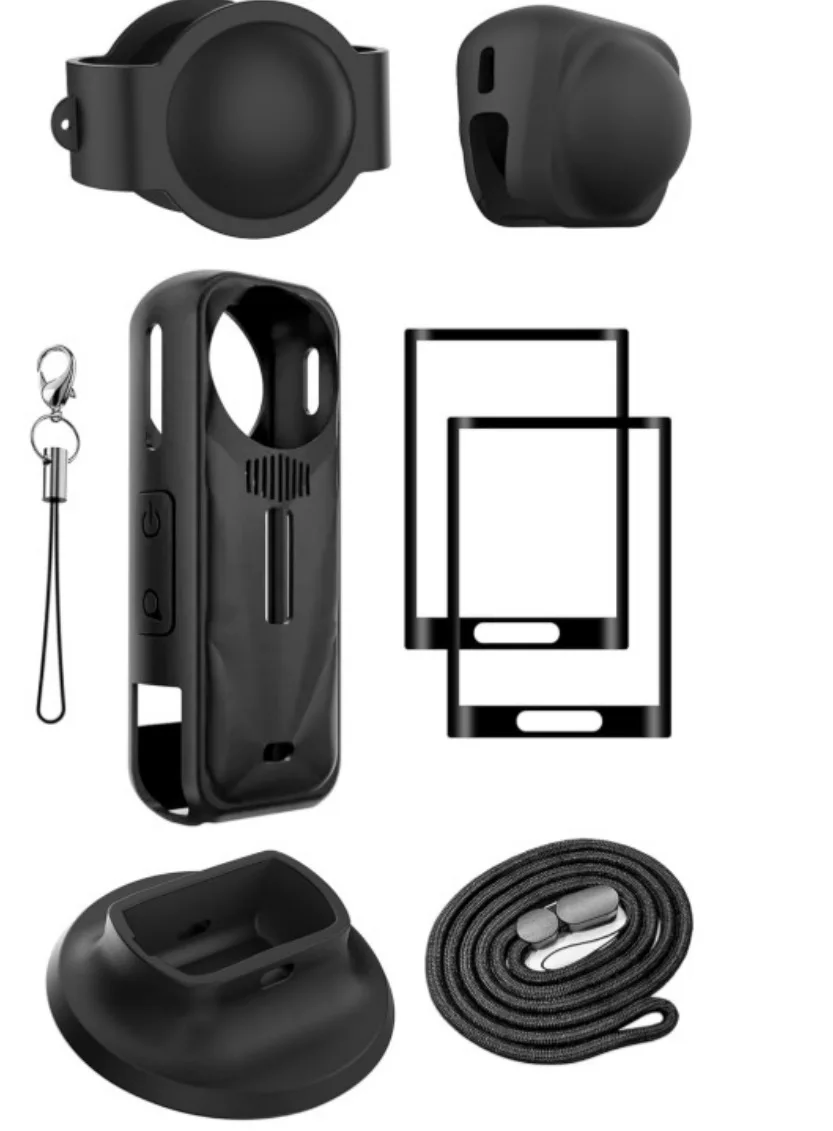 

Anti-drop Silicone Case Body Cover Skin Screen Protective Guard Sets for Insta360 X5 Camera