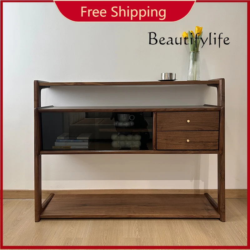 

X Living Room, Entrance Cabinet, North American Black Walnut Log Table, Counter, Foyer, Strip Cabinet, Nordic Multi-purpose Loc